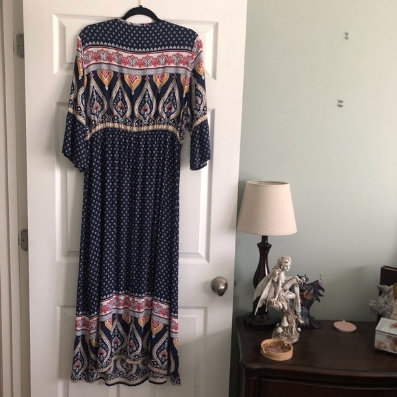 Shein navy boho maxi dress in size 2xl - Picture 2 of 6